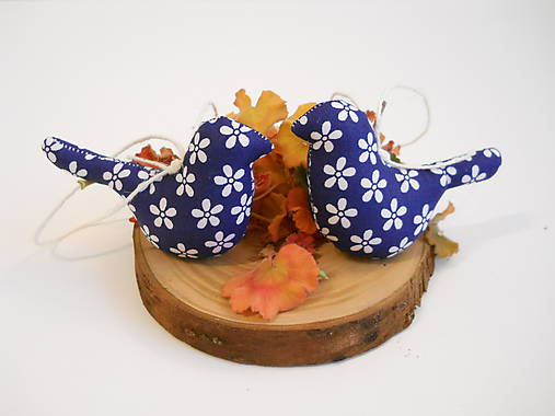 Dekorácie - Do chalúpky pod lesom - Vtáčik modrotlač IV - 7833760_