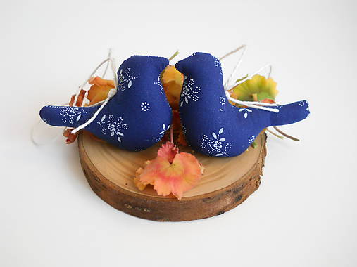 Dekorácie - Do chalúpky pod lesom - Vtáčik modrotlač II - 7834003_