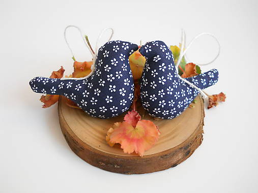 Dekorácie - Do chalúpky pod lesom - Vtáčik modrotlač III - 7834019_