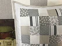 Úžitkový textil - Prehoz, vankúš patchwork vzor vintage šedo - béžová ( rôzne varianty veľkostí ) - 7836779_