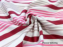 Textil - Bavlna režná - pásiky ružové - cena za 10 cm - 7837094_
