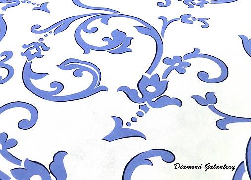 Textil - Bavlna režná - ornament modrý - cena za 10 cm - 7837138_