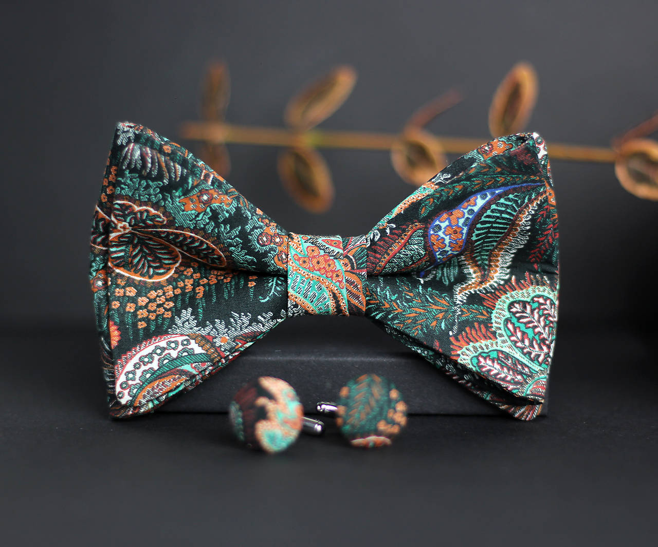 Pánsky exkluzívny set - motýlik a manžetové gombíky