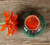 Nádoby - keramická šáločka na kávičku nádherná smaragdovo-oranžová - 7839353_