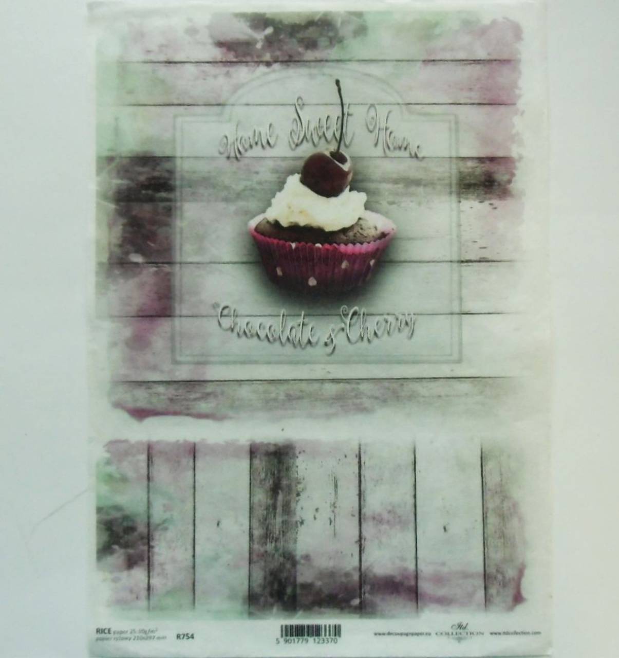 Ryžový papier na decoupage - A4 - R754 - drevo, koláč, vintage