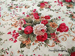 Textil - Bavlna režná - Kvety - cena za 10 cm - 7845584_