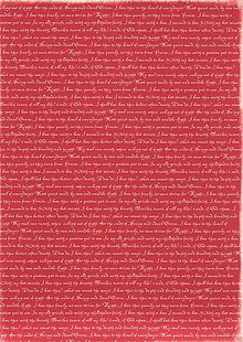 Papier - VÝPREDAJ! Reprint - Text zaľúbenej piesne - červený (papier na scrapbook s textom) - 7842618_