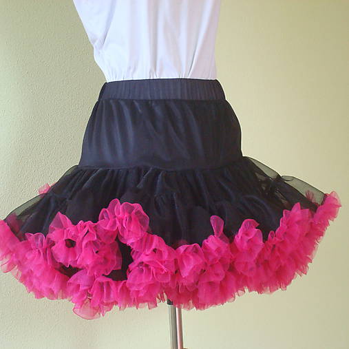 Dámska sukňa Puf-Puf čierno cyklamenová