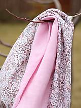 Šatky - Dámsky ružový nákrčník z francúzskeho ľanu - 7851531_