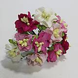 Papier - Papierové kvety - gardenia ružové 10ks - 7851758_