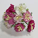 Papier - Papierové kvety - gardenia ružové 10ks - 7851759_