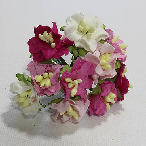 Papierové kvety - gardenia ružové 10ks