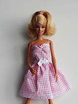  - Kockované midi šaty pre Barbie - 7852603_