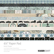 Papier - VÝPREDAJ! KaiserCraft - Barber Shoppe (papiere na scrapbooking s mužskými motívmi, 6,5" x 6,5", 24ks) - 7853480_