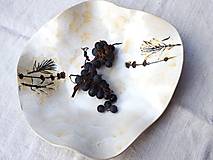 Nádoby - Keramická misa na ovocie biela s levanduľou - 7861818_