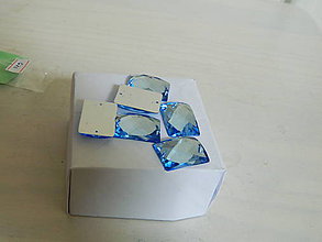 Iný materiál - Našívacie kamienky obdĺžnik 25x18 (modrá) - 7860008_