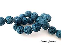 Korálky - Lávové korálky 10 mm - tyrkysovo modré - 7866128_