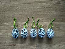Dekorácie - Háčkované vajíčka modré - 7866551_