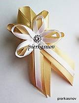 Svadobné pierka - Svadobné pierko zlato hnedé - 7868582_