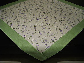 Úžitkový textil - Obrus - Levanduľky so zeleným lemovaním - 7871901_