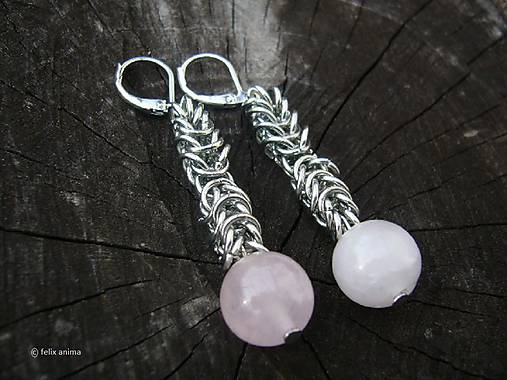 Náušnice - Ruženín chainmaille - 7870358_