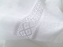 Úžitkový textil - Ľanová záclona s krajkou - 7871925_