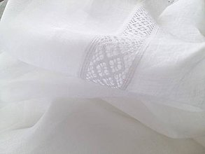 Úžitkový textil - Ľanová záclona s krajkou - 7871915_