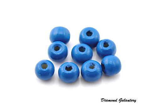 Drevené korálky 10 mm - kráľovská modrá