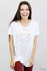  - Dámske tričko biele BAMBUS 06 zlatá potlač SHALOM - 7873558_