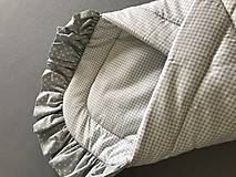 Detský textil - Perinka patchwork pre bábätko s volánikom sivá kocka - 7880912_
