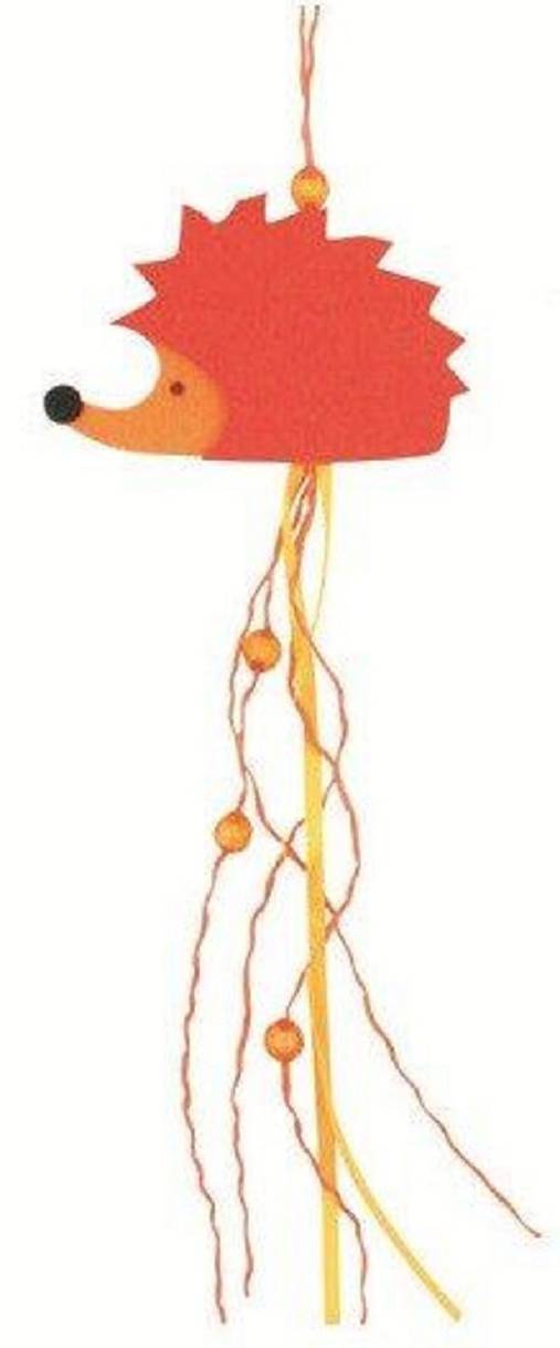 Iný materiál - Ježko z filcu na zavesenie oranžový 25cm - 7881020_