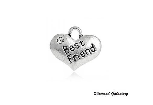 Komponenty - Prívesok so štrasom Best friend - 7883257_
