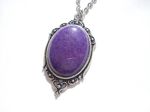 Náhrdelníky - Náhrdelník - Mountain Jade Purple/Rh - 7883748_