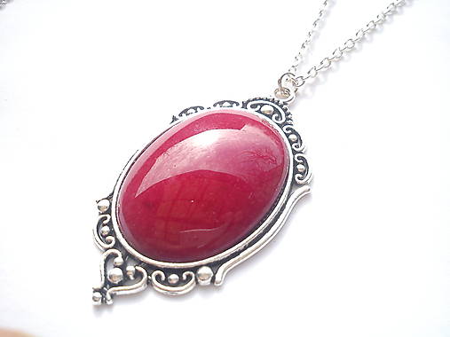 Náhrdelníky - Náhrdelník - Mountain Jade red - 7887156_