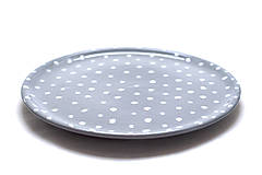 Nádoby - Šedý tanier s bodkami - 7887764_
