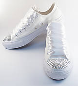 Ponožky, pančuchy, obuv - Svadobné tenisky Converse "full white" - 7890067_