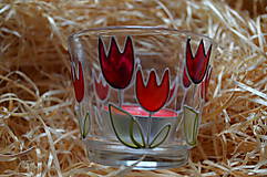Svietidlá - Svietnik na čajovú sviečku - červený tulipán - 7890502_