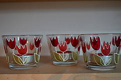 Svietidlá - Svietnik na čajovú sviečku - červený tulipán - 7890503_