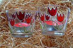 Svietidlá - Svietnik na čajovú sviečku - červený tulipán - 7890513_