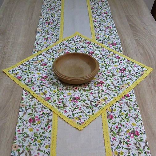 Úžitkový textil - Farebné jarné kvietky - obrus štvorec 39x39 - 7892778_