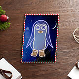 Grafika - Grafické vianočné svietidlo tučniak (viac druhov) (v čižmách) - 7895749_