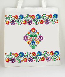 Nákupné tašky - Nákupná taška farebné folk kvety 2 - 7903480_