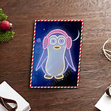 Grafika - Grafické vianočné svietidlo tučniak (viac druhov) (klapky na uši) - 7903817_