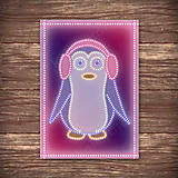 Grafika - Grafické vianočné svietidlo tučniak (viac druhov) (klapky na uši) - 7903818_