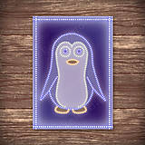 Grafika - Grafické vianočné svietidlo tučniak (viac druhov) - 7907654_