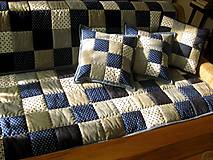 Úžitkový textil - šedo-modrá krása - 7910649_