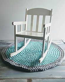 Úžitkový textil - Háčkovaný okrúhly koberec - 7913869_