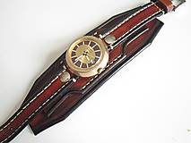 Náramky - Kožený remienok na starožitné hodinky Glashutte - 7919115_
