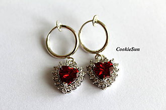 Náušnice - Klipsne Zircon Heart - 7917688_