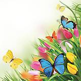 Papier - Servítka Motýle medzi tulipánmi 4ks (S33) - 7919734_